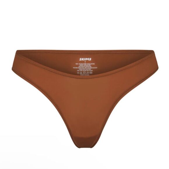 NWT SKIMS Fits Everybody Dipped Front Thong In Bronze Brown Underwear Panty - Picture 4 of 7